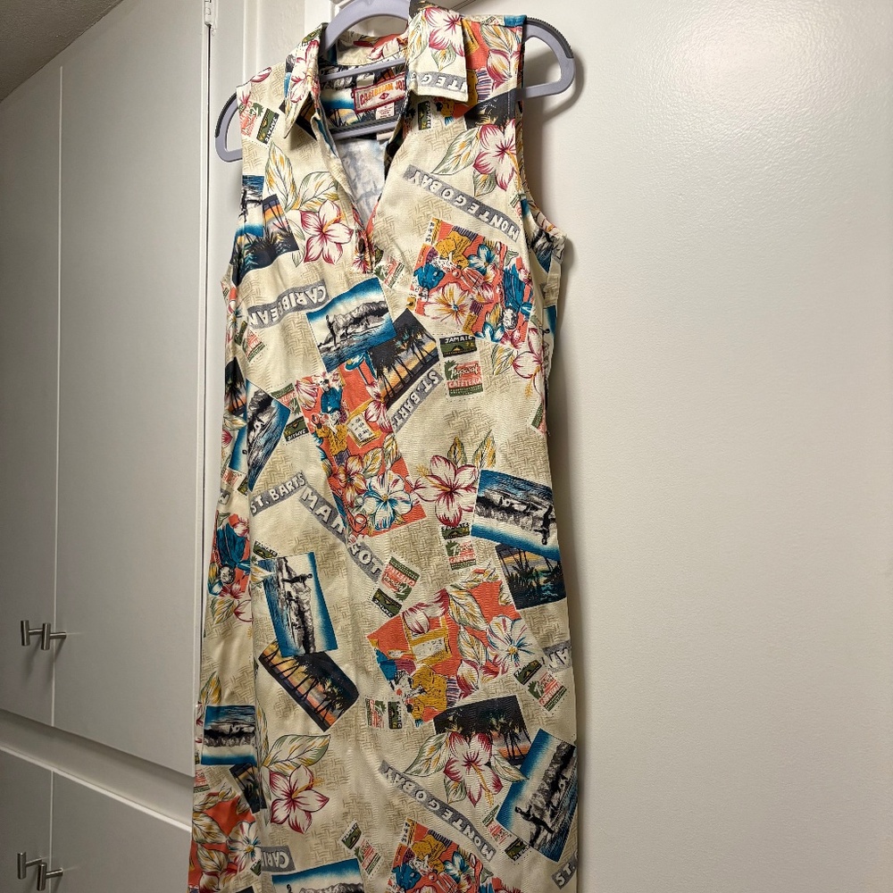 Caribbean Joe “postcard” sleeveless dress - size small